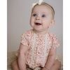 Pink Floral Bubble Romper, Pink Multi - Rompers - 3