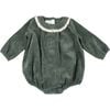 Forest Green Corduroy Bubble, Green - Rompers - 1 - thumbnail