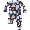 Vintage Ski Patches 2-Way Zipper Footie, Black - Footie Pajamas - 1 - thumbnail