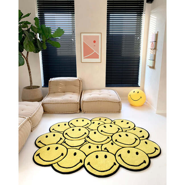 Smiley Bunch Rug, Yellow and Black - Rugs - 2