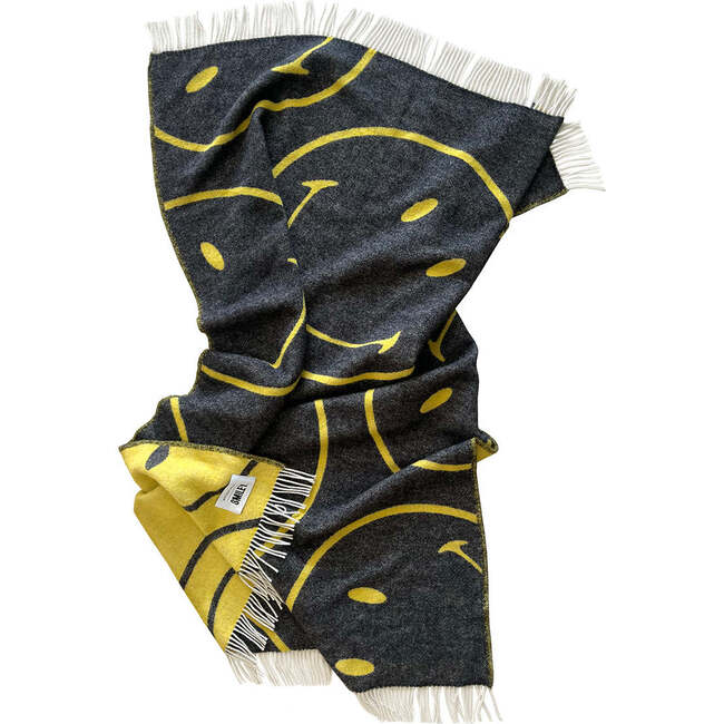Smiley Blanket, Yellow and Black - Throws - 3