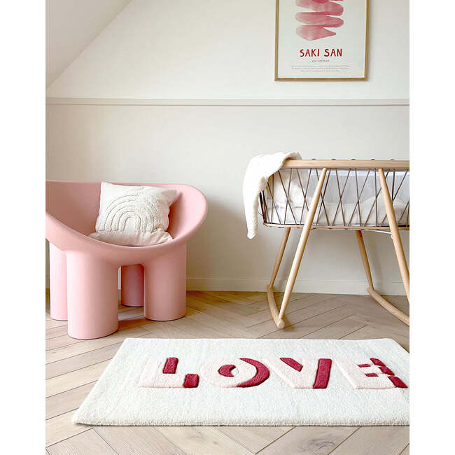 Love Rug, Cream and Red - Rugs - 2