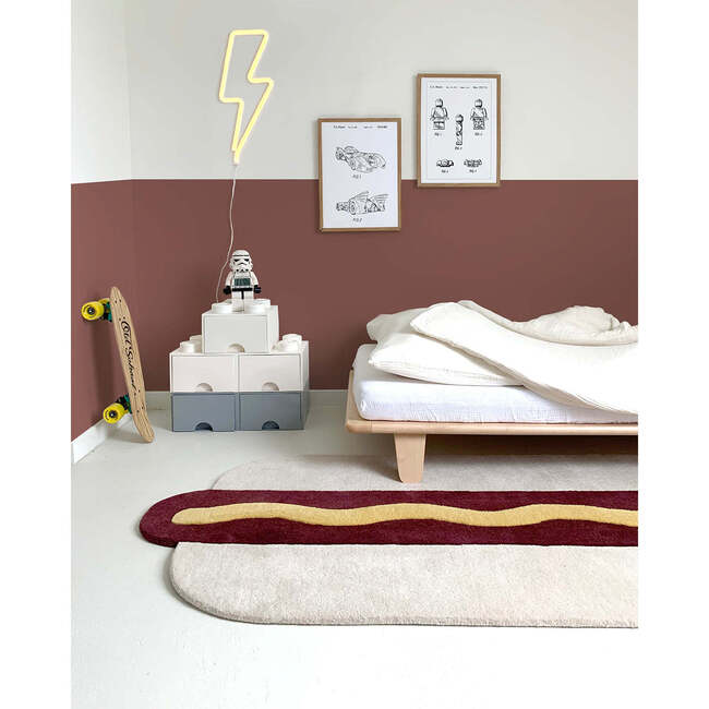 Hot Dog Rug, Cream, Maroon and Yellow - Rugs - 2