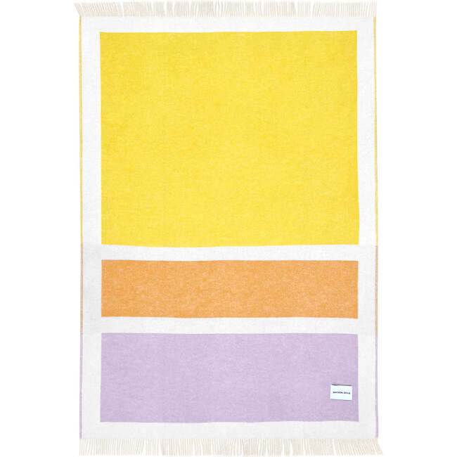 Color Block Blanket, Lilac, Yellow and Orange - Throws - 2