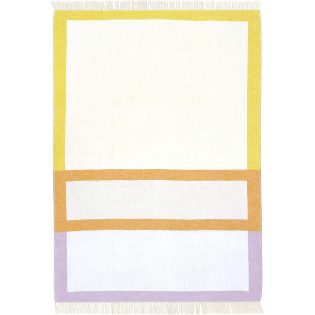 Color Block Blanket, Lilac, Yellow and Orange - Throws - 3