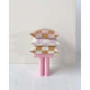 Checkerboard Cushion, Terra Brown and White - Pillows - 3