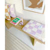 Checkerboard Blanket, Lilac and White - Throws - 2