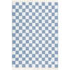 Checkerboard Blanket, Denim and White - Throws - 2