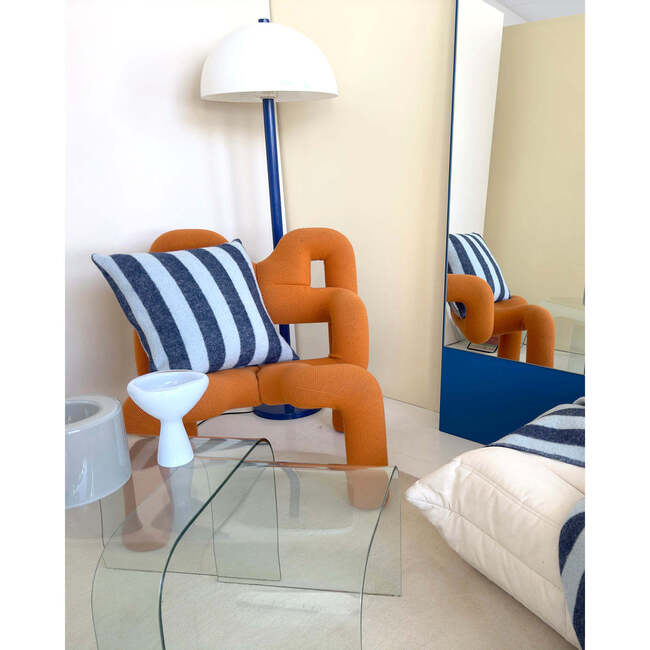 Candy Wrap Cushion, Navy and Ice Blue