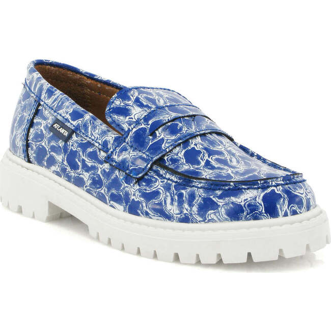 Aurea Penny Loafer, Blue Organza - Loafers - 2