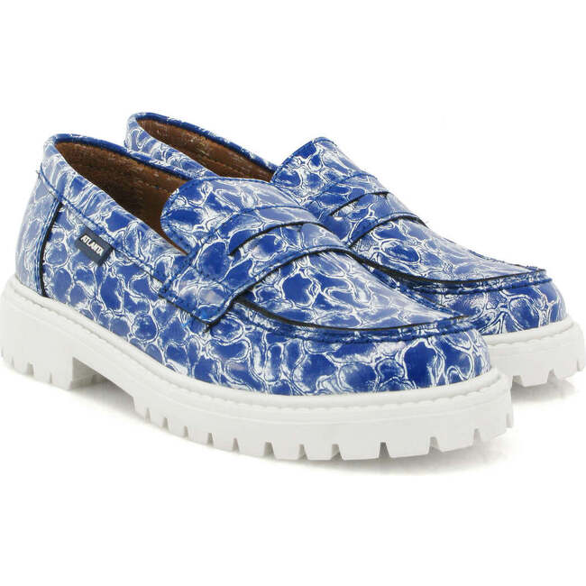 Aurea Penny Loafer, Blue Organza - Loafers - 3