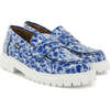 Aurea Penny Loafer, Blue Organza - Loafers - 3