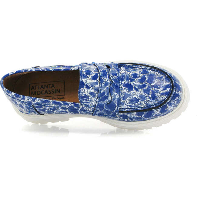 Aurea Penny Loafer, Blue Organza - Loafers - 5