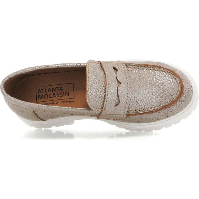 Aurea Penny Loafer, Taupe Stingray Brown - Loafers - 5