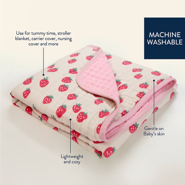 Itzy Blanket, Strawberries & Cream - Blankets - 2