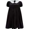 Princess Luna Hand Smocked Velvet Girls Dress, Black - Dresses - 1 - thumbnail