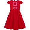 Joy Velvet & Satin Bows Girls Party Dress, Red & Pink - Dresses - 1 - thumbnail