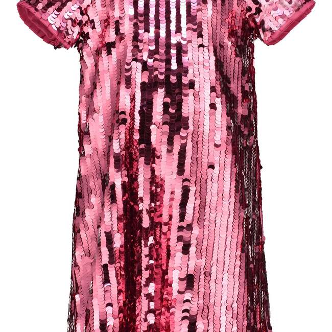 Coco Sequin Girls Party Dress, Pink - Dresses - 2