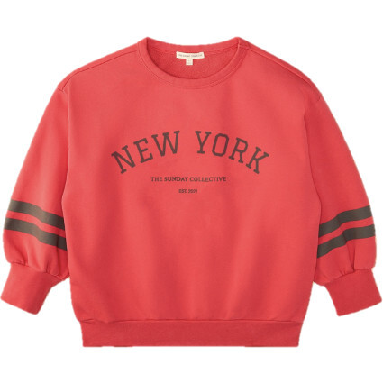 Organic Sunday Sweatshirt in Faded Red