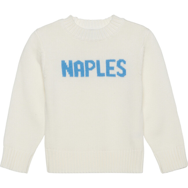 Kids Naples Crew Neck Sweater, Ivory & Blue