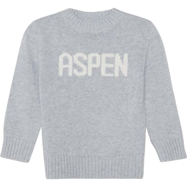 Kids Aspen Crew Neck Sweater, Grey & White