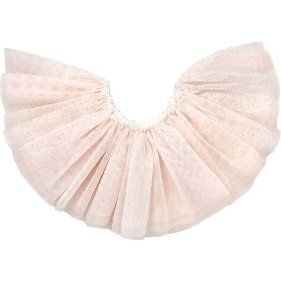 Frill Tutu Ivory/Gold Over Light Blush Tulle, Light Blush