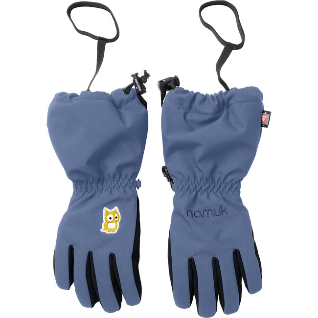 Reina PrimaLoft Silicon Print Wrist Leash Snow Gloves, Midnight Blue