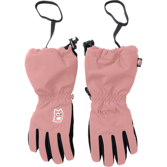 Reina PrimaLoft Silicon Print Wrist Leash Snow Gloves, Dark Rose