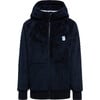 Panda Fleece High Loft Chin Guard Zipper Pocket Hoodie, True Navy - Jackets - 1 - thumbnail