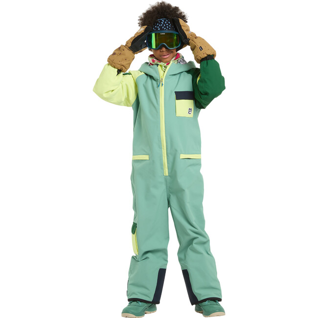 Quest PrimaLoft Waterproof Zipper Upcycled Snow Overall, Northern Lights & Lime - Snowsuits - 6