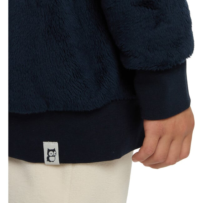 Panda Fleece High Loft Chin Guard Zipper Pocket Hoodie, True Navy - Jackets - 5