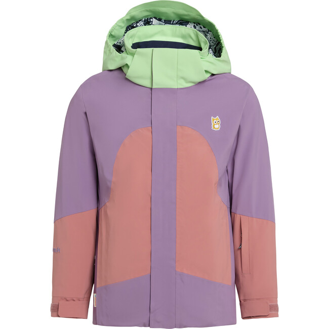 Neve PrimaLoft Waterproof Detachable Hood Snow Jacket, Lavender & Dark Rose