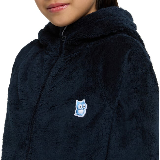 Panda Fleece High Loft Chin Guard Zipper Pocket Hoodie, True Navy - Jackets - 6