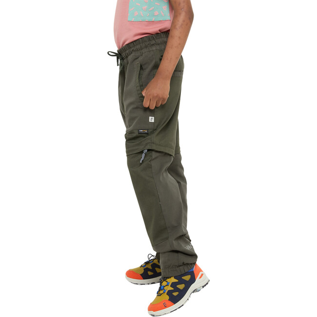 Mack Elastic Waist Drawstring Convertible Zip-Off Pants, Olive - Pants - 7