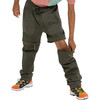 Mack Elastic Waist Drawstring Convertible Zip-Off Pants, Olive - Pants - 8