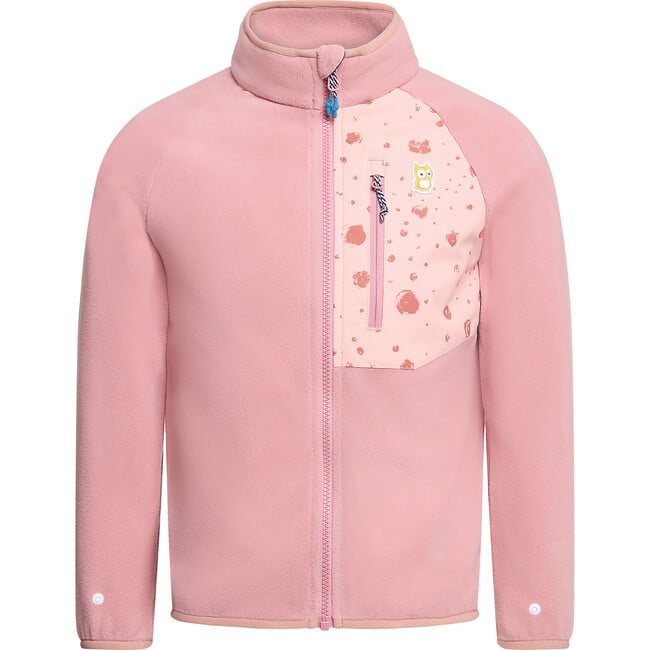 Galaxy Avan PrimaLoft Bio Fleece Chin Guard Zipper Jacket, Dark Rose & Sunset Rose