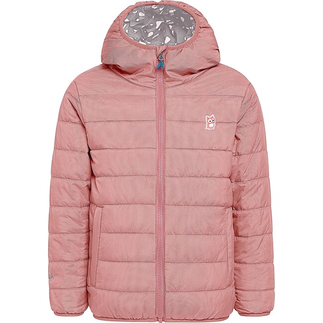 Underground Glow Reversible PrimaLoft Hood Zipper Jacket, Dark Rose & Dove Grey