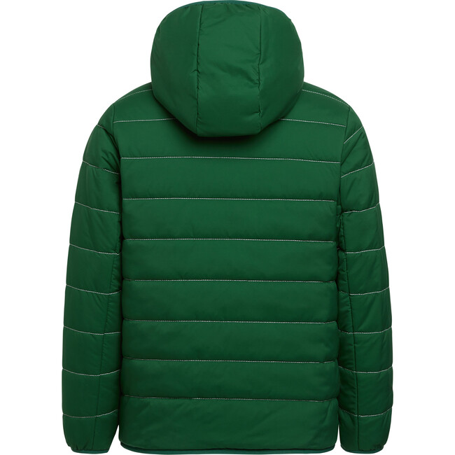 Legna Polka Glow Reversible PrimaLoft Hood Zipper Jacket, Mountain Green & Off White - Jackets - 4