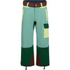 Crusade Adjustable Waistband Waterproof Upcycled Snow Pants, Mountain Green & Chocolate - Snow Pants - 1 - thumbnail