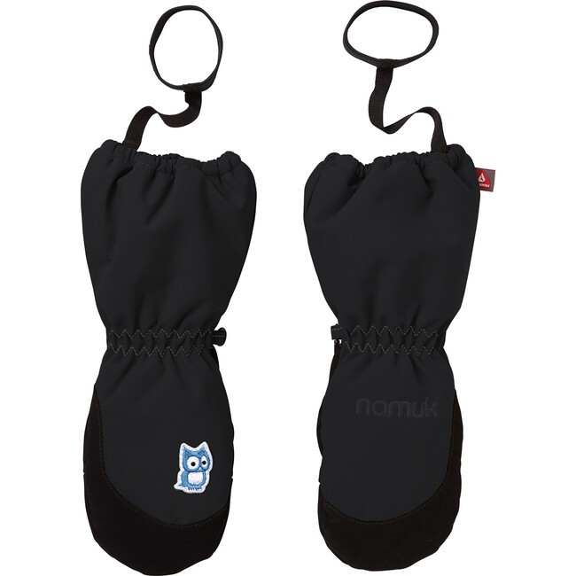 Statement PrimaLoft Silicon Print Wrist Leash Mittens, Black