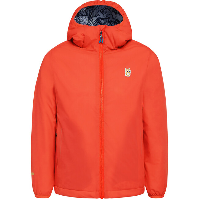 Neo Lightweight PrimaLoft Hood Zipper Pocket Jacket, Red Orange