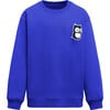 Macem Crew Neck Long Sleeve Oversized Sweatshirt, Blue Marin - Sweatshirts - 1 - thumbnail