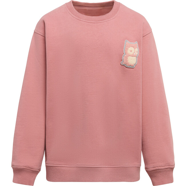 Macem Crew Neck Long Sleeve Oversized Sweatshirt, Dark Rose