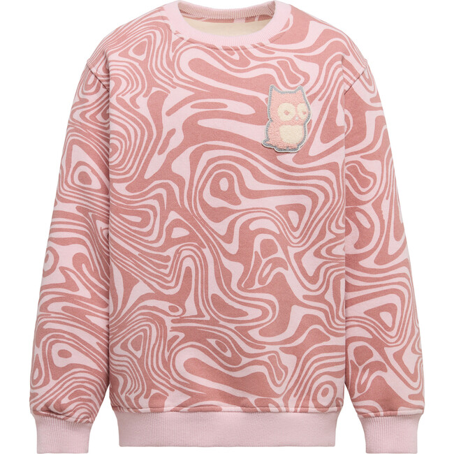 Legna Macem Crew Neck Long Sleeve Oversized Sweatshirt, Dark Rose