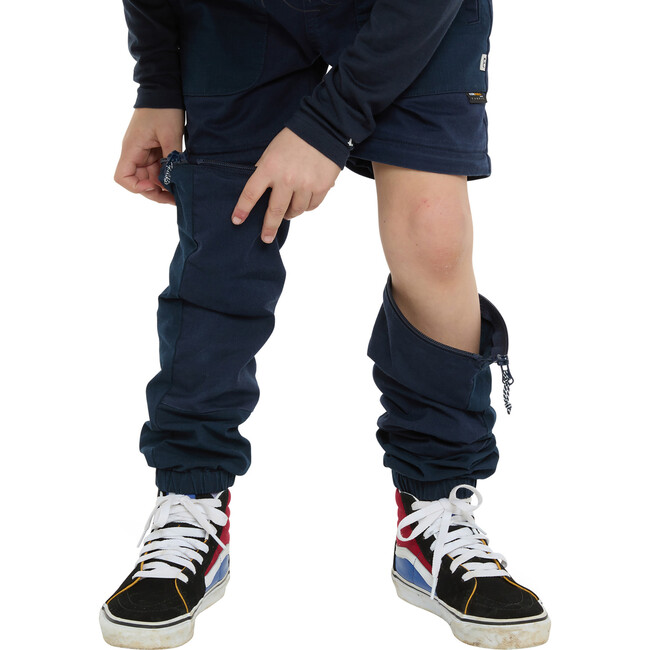 Mack Elastic Waist Drawstring Convertible Zip-Off Pants, True Navy - Pants - 8