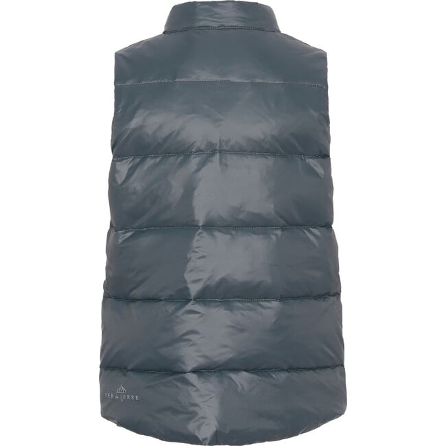 Children Featherlight Sleeveless Button Down Vest, Slate - Vests - 2