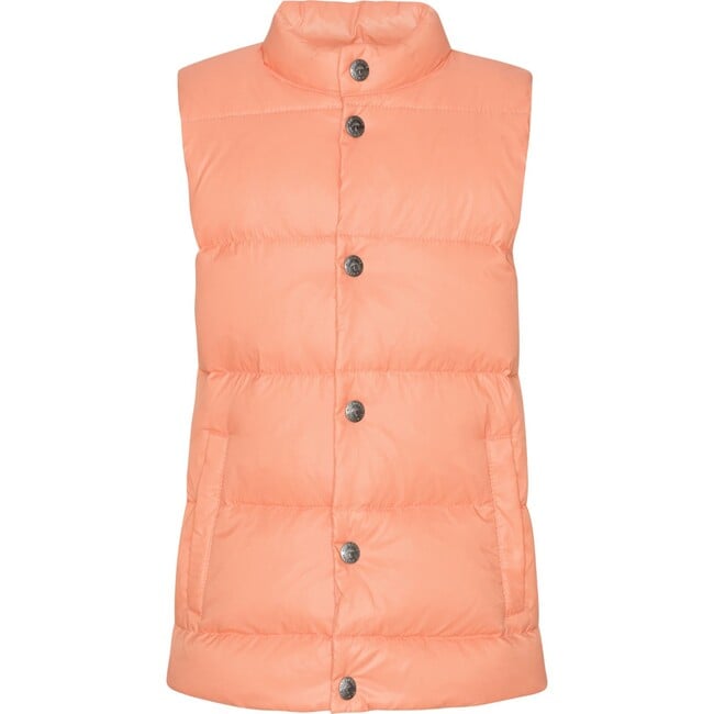 Kids Featherlight Sleeveless Button Down Vest, Peach