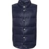 Children Featherlight Sleeveless Button Down Vest, Navy - Vests - 1 - thumbnail