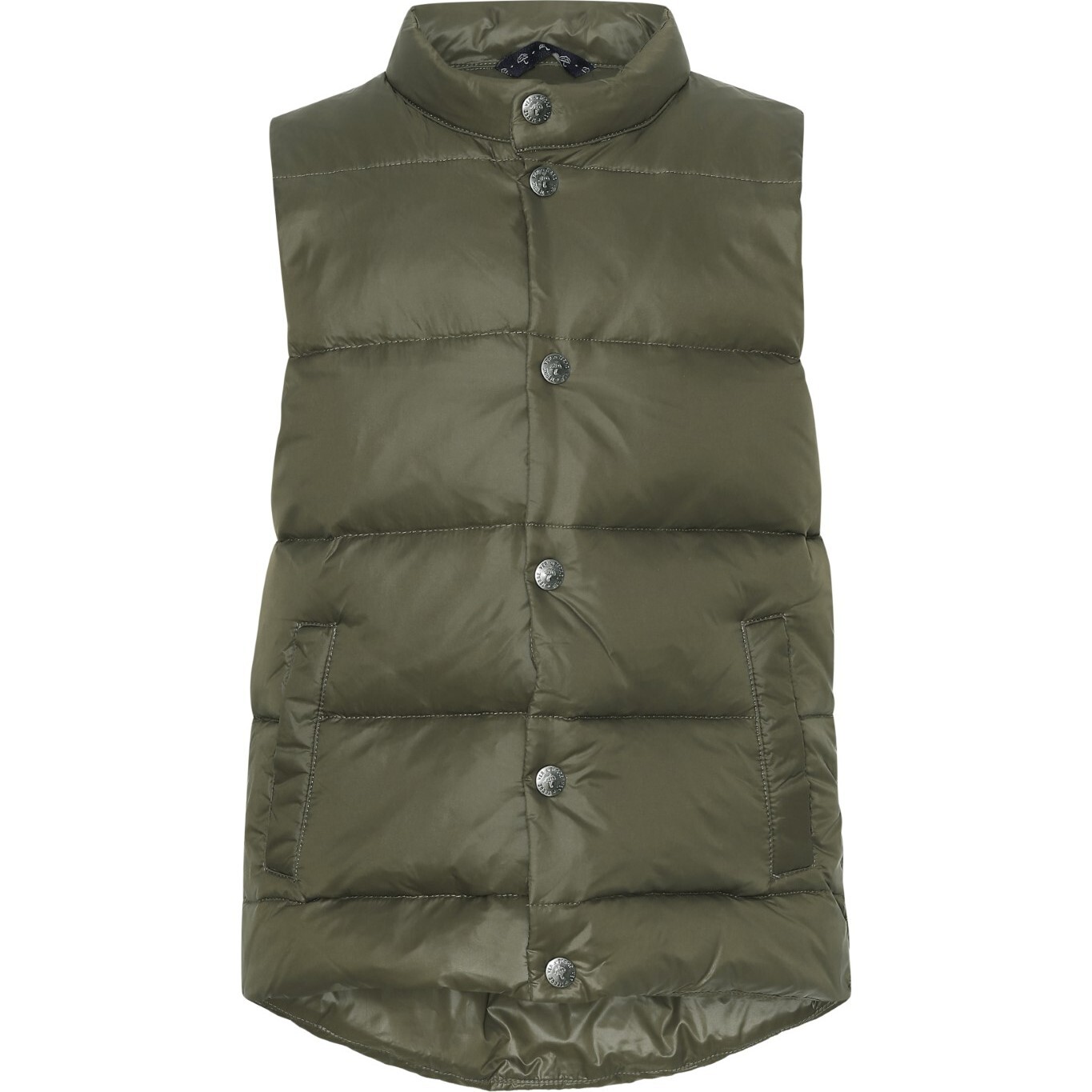 Children Featherlight Sleeveless Button Down Vest, Dark Olive - Vests - 1