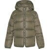 Children Featherlight Detachable Hood Pocket Winter Ski Jacket, Dark Moss - Jackets - 1 - thumbnail